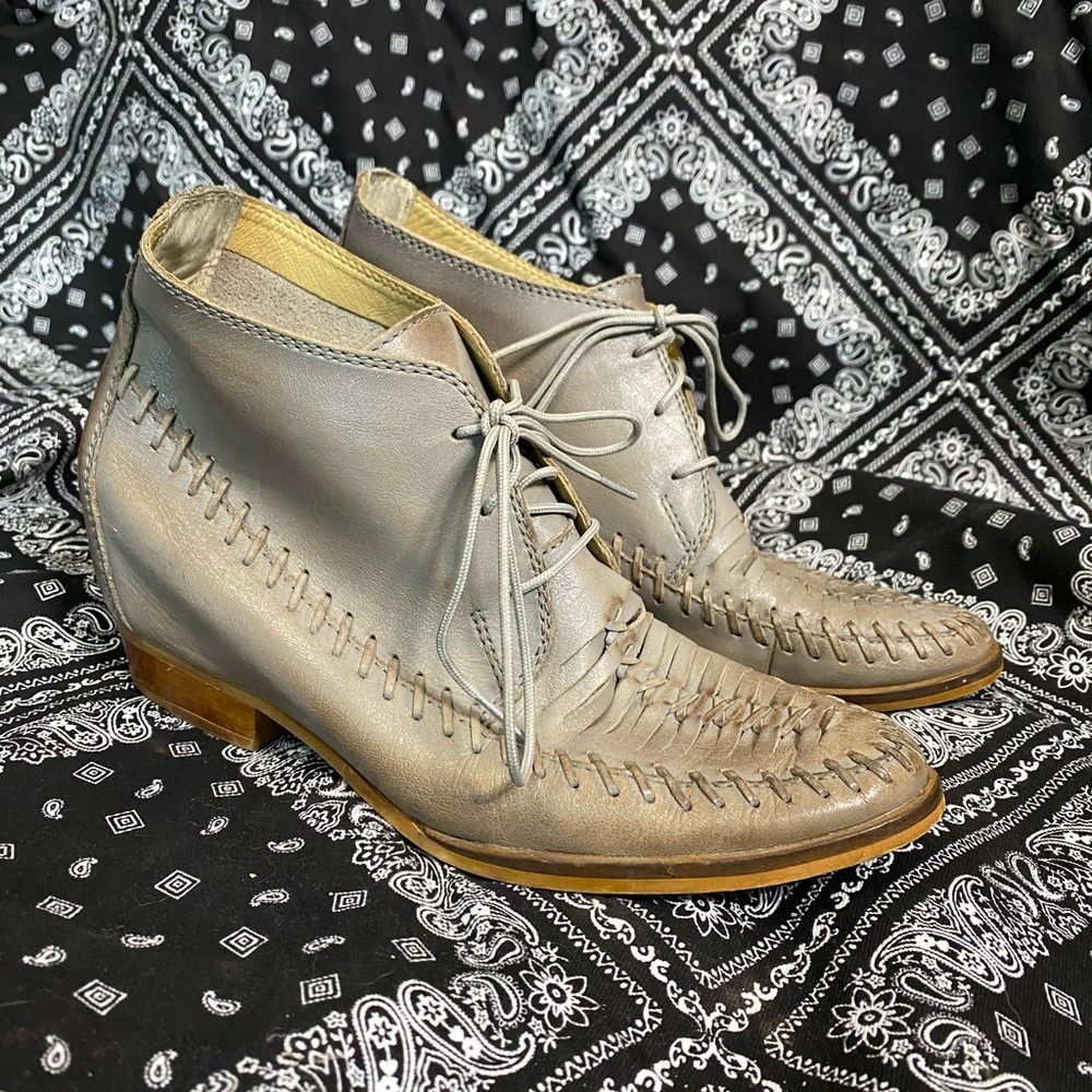Anthropologie Latigo Wedge Booties